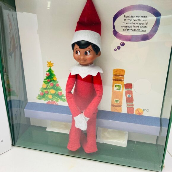 Elf on the Shelf :A Christmas Tradition Book & Elf Boy Doll Brown Hair Eyes Tan - Picture 4 of 7